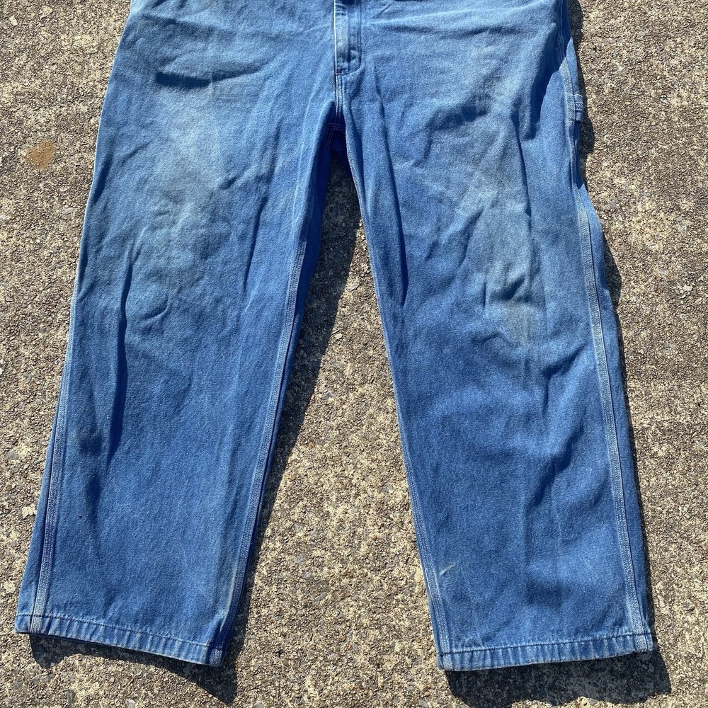 Liberty Denim Bib Overalls Farmer Carpenter Soft Worn Mens 46x30 SEE PICS Distre - Picture 3 of 15